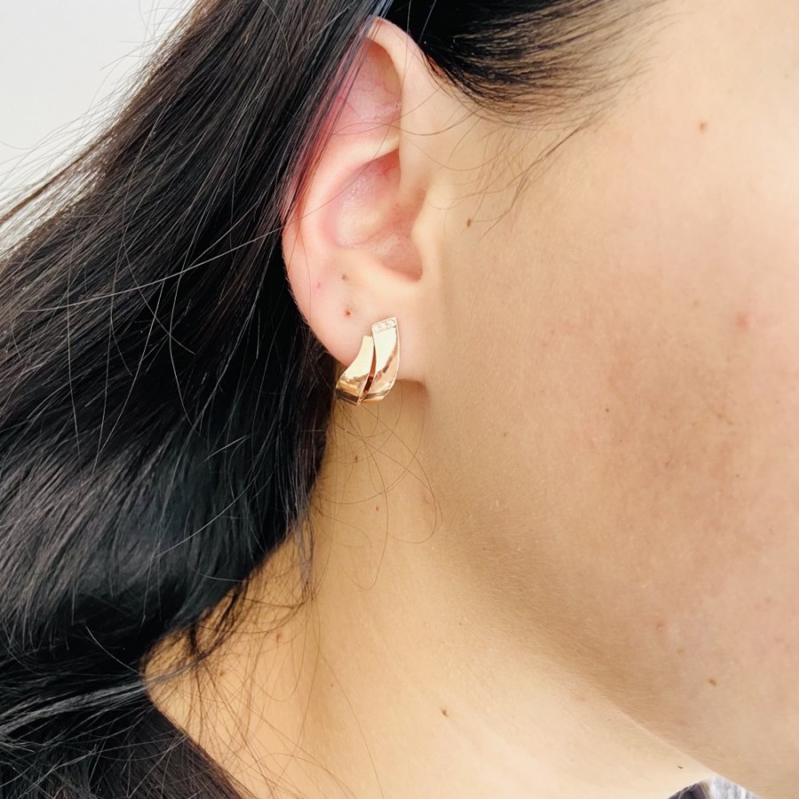 Серьги с английской застежкой с фианитами С606