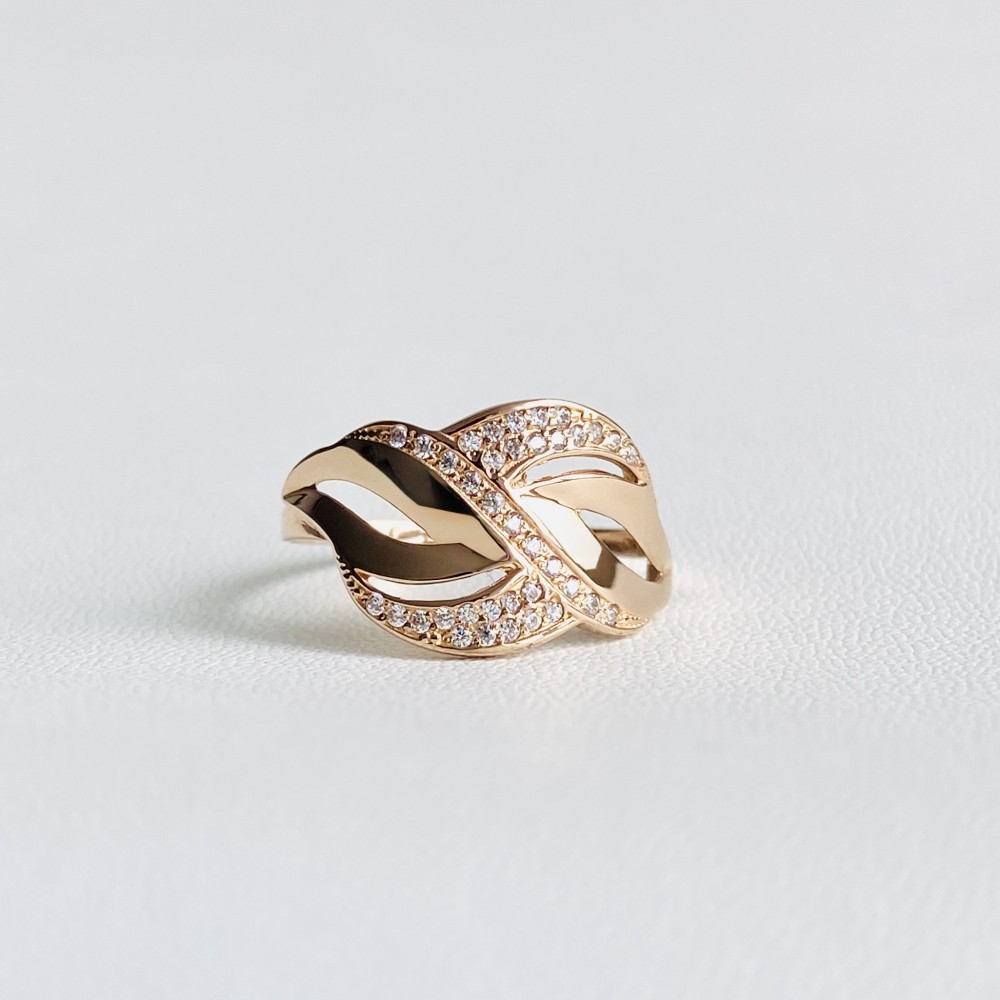 Золотое кольцо с фианитами. К1693 Золотое кольцо с фианитами. К1693