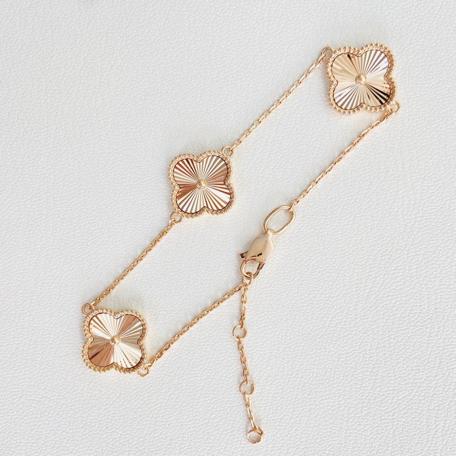 Браслет золотий "Конюшина" в червоному золоті Бс1553-3