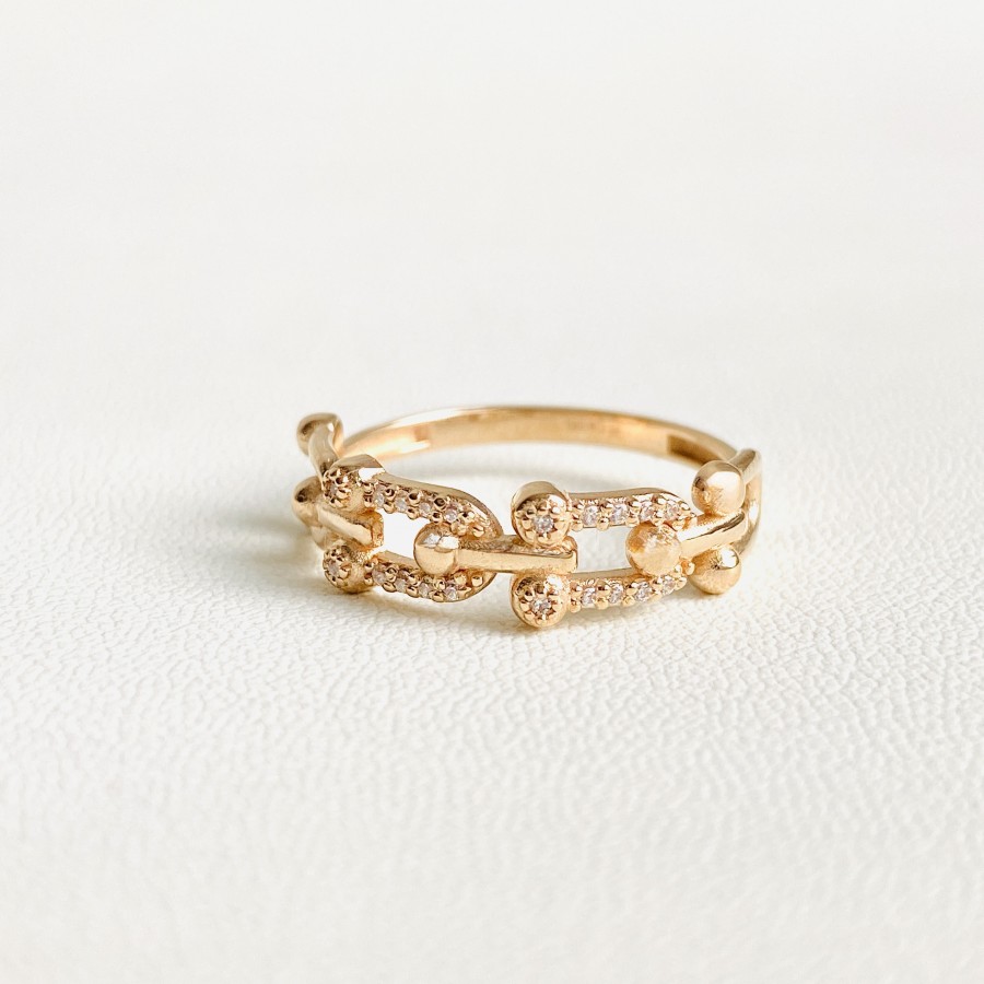 Кольцо "Фантазия" с фивнитами, красное золото КВ2077