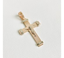 Хрестик з червоного та білого золота з "Розп'яттям" 03030