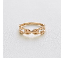Золота каблучка-ланцюжок "Фантазія" без каміння Кб2076