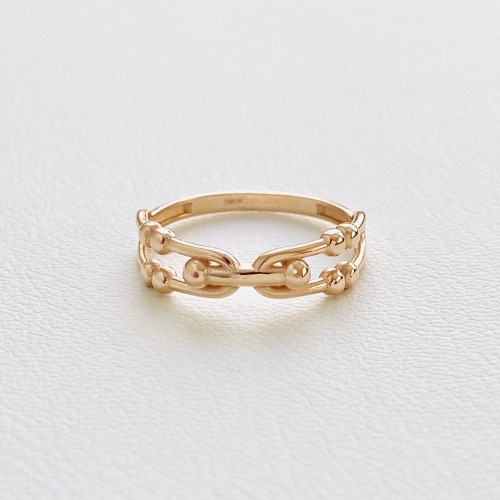 Золота каблучка-ланцюжок "Фантазія" без каміння Кб2076