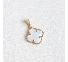 Золота підвіска "Конюшина" в червоному золоті (перламутр) ПВ2051