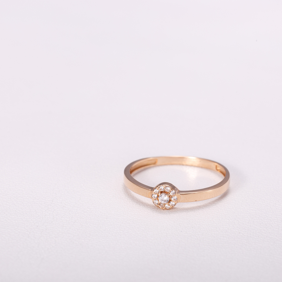 Золотое помолвочное кольцо с фианитами К1882