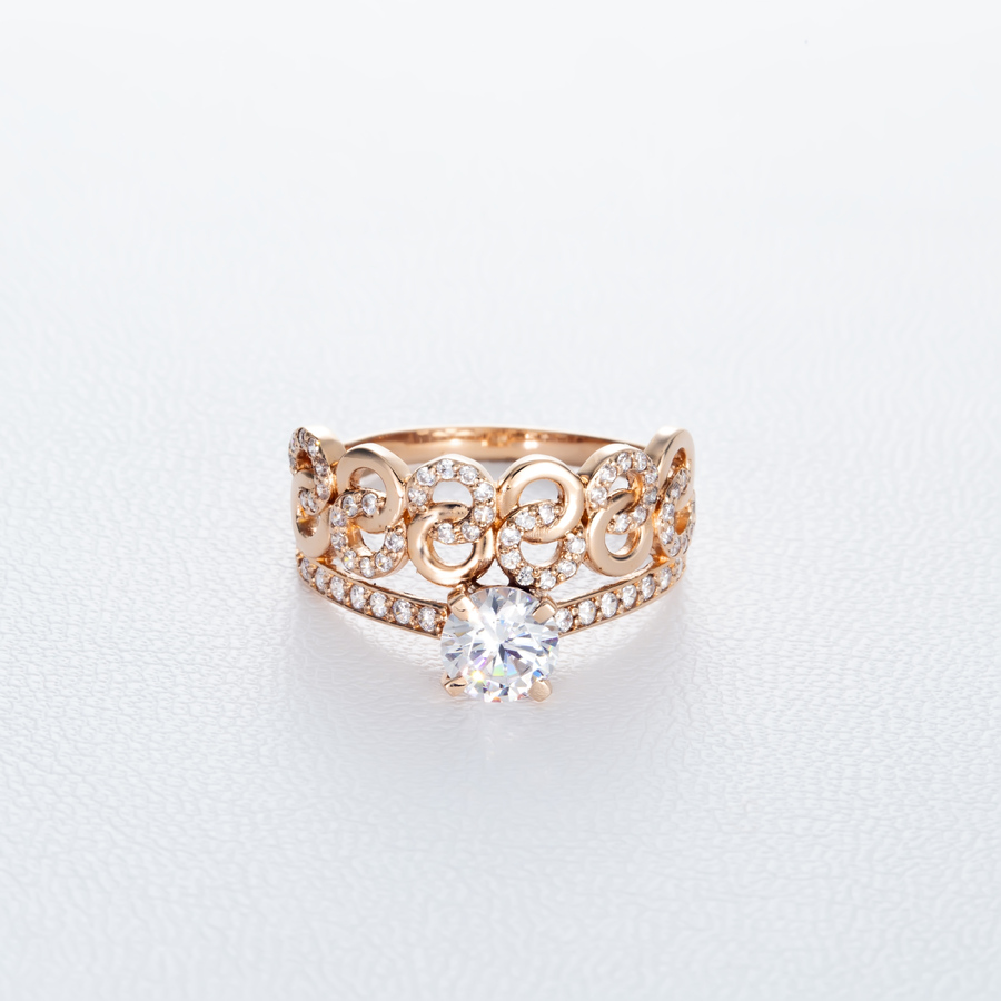 Золотое помолвочное кольцо с фианитом КП1694