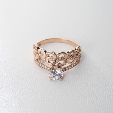 Золотое помолвочное кольцо с фианитом КП1694