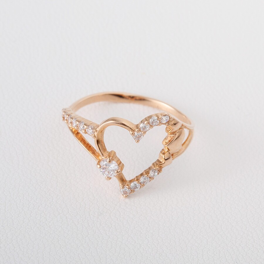 Золотое помолвочное кольцо с сердцем Г21149