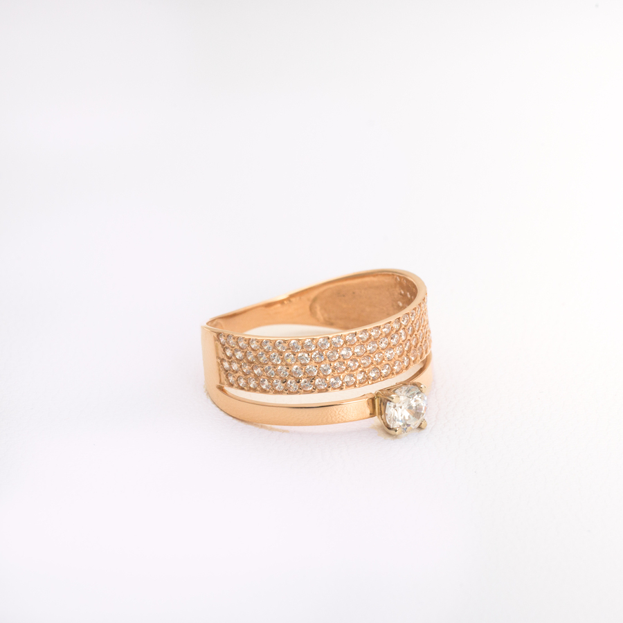 Помолвочное кольцо из золота с фианитами К1618
