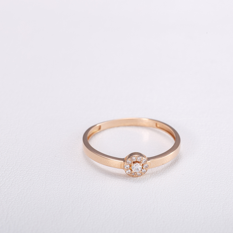 Золотое помолвочное кольцо с фианитами К1882