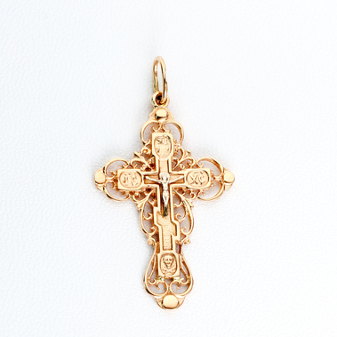 Золотой крестик Православный П515