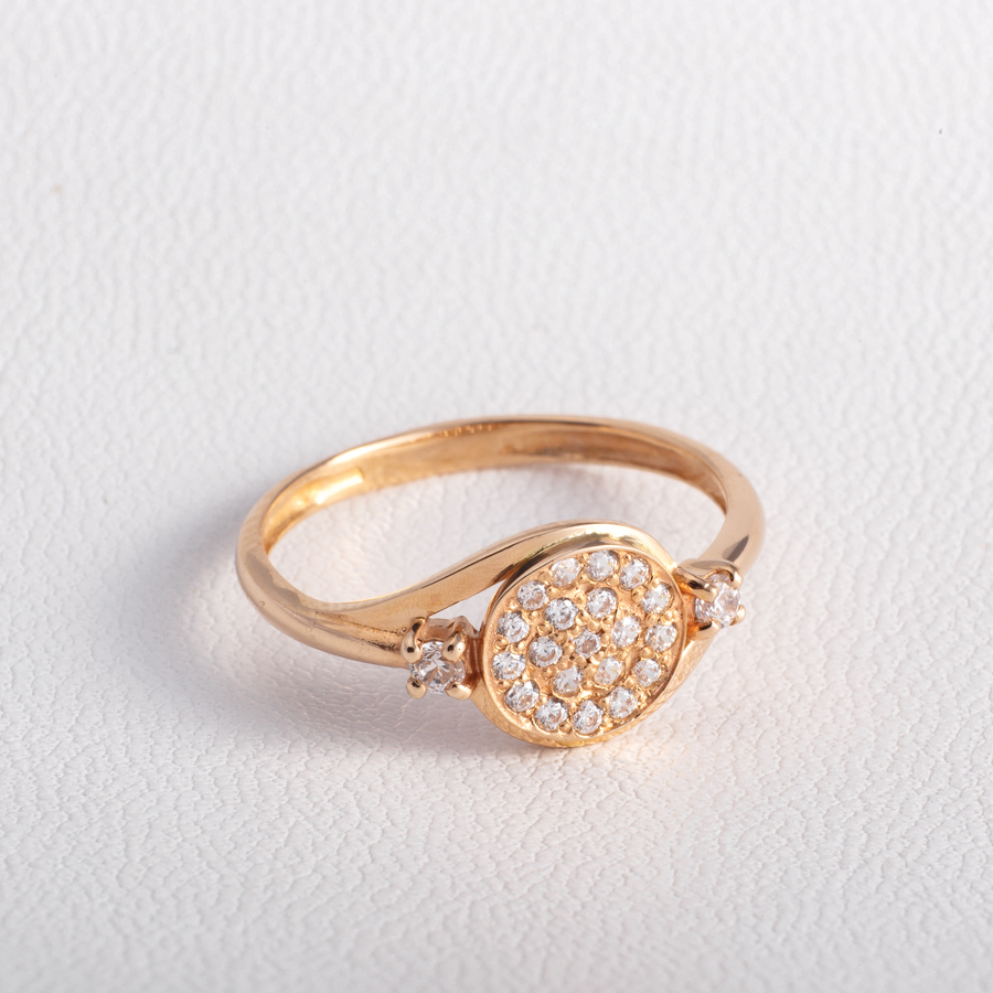 Золотое кольцо помолвочное  с фианитами K1684