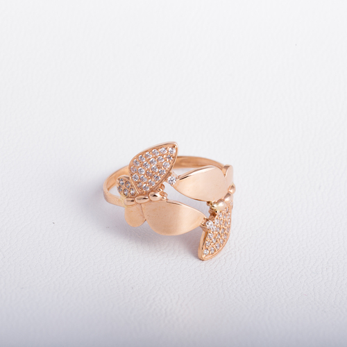 Золотое кольцо Бабочка с фианитами K1859