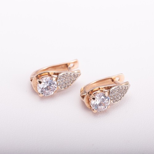 Серьги золотые с фианитом С370