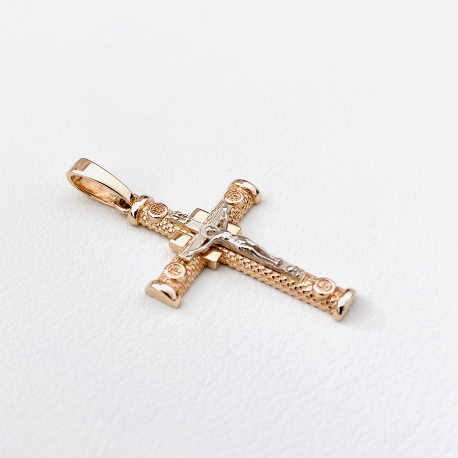 Крестик золотой православный П0302