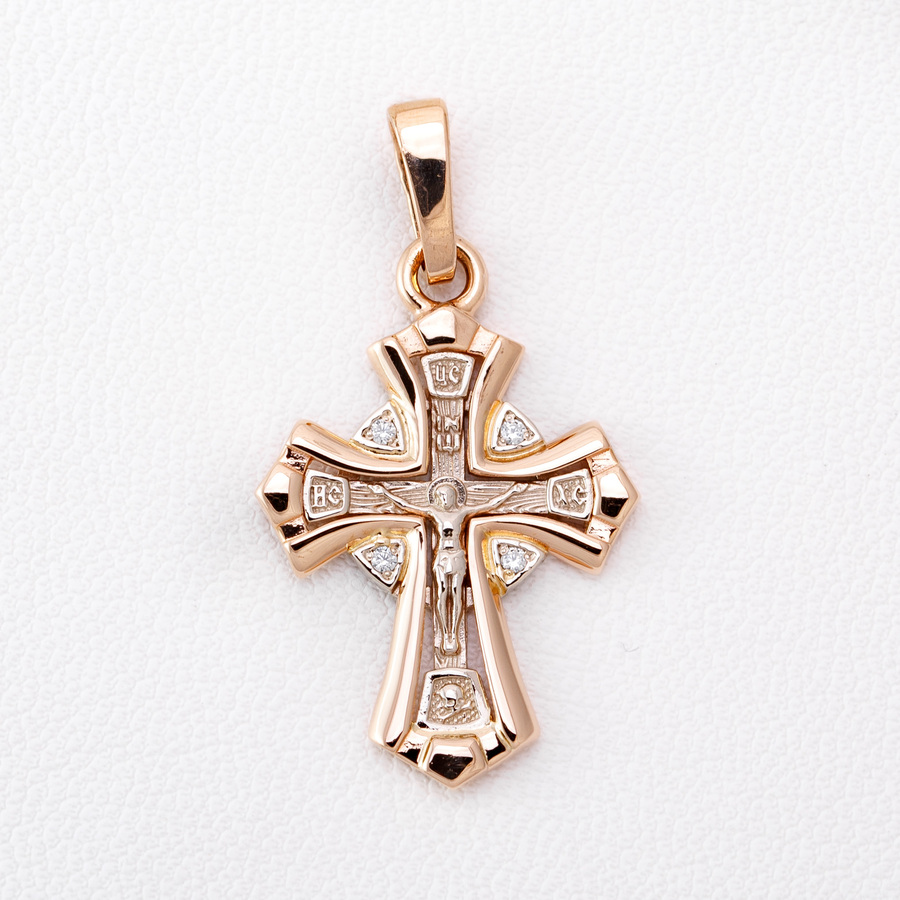  Золотой крестик православный П0306