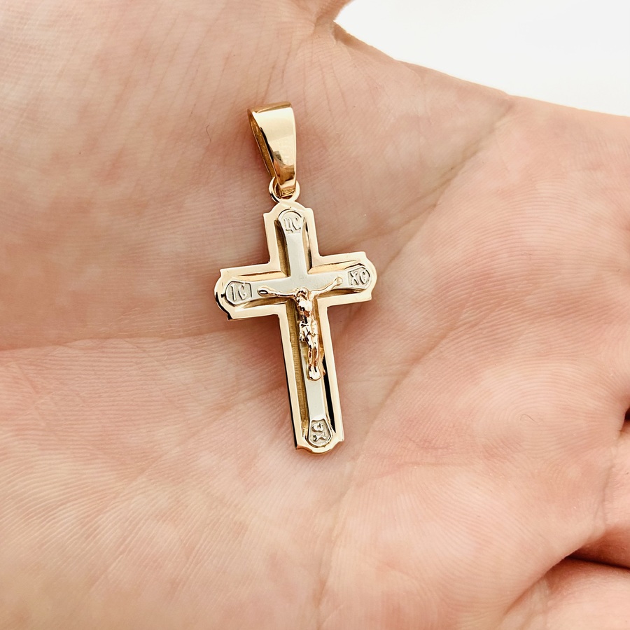 Православный золотой крестик П03110