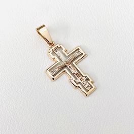 Золотой крестик православный П03113