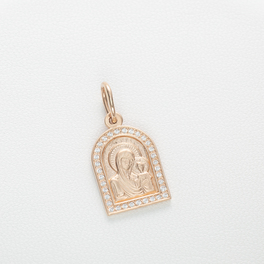 Золотая подвеска-иконка Божией Матери. П0314