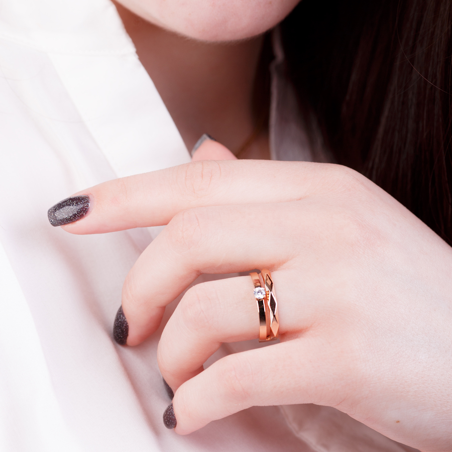 Золотое кольцо для помолвки с фианитами К1891