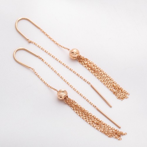 Серьги - протяжки в красном золоте  С30302