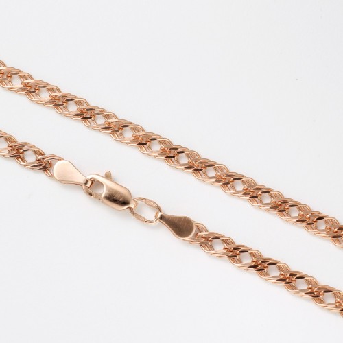 Золотая цепочка ромб тройной с алмазной гранью 33306041