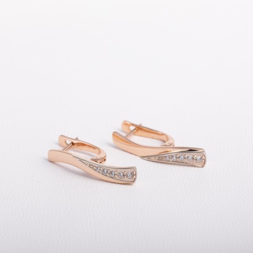 Серьги золотые с фианитами С559
