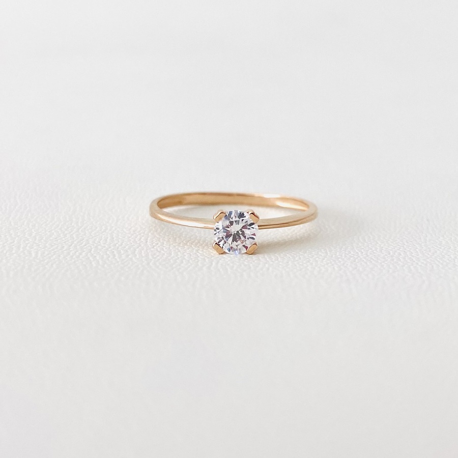 Золотое помолвочное кольцо с фианитом К1913
