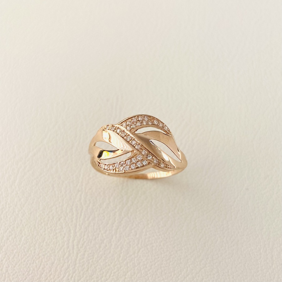 Золотое кольцо с фианитами. К1693