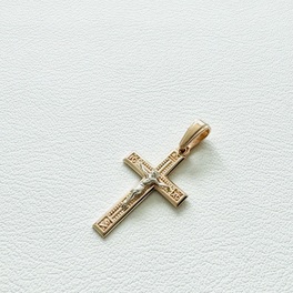 Золотой православный хрестик с распятием Кр86005