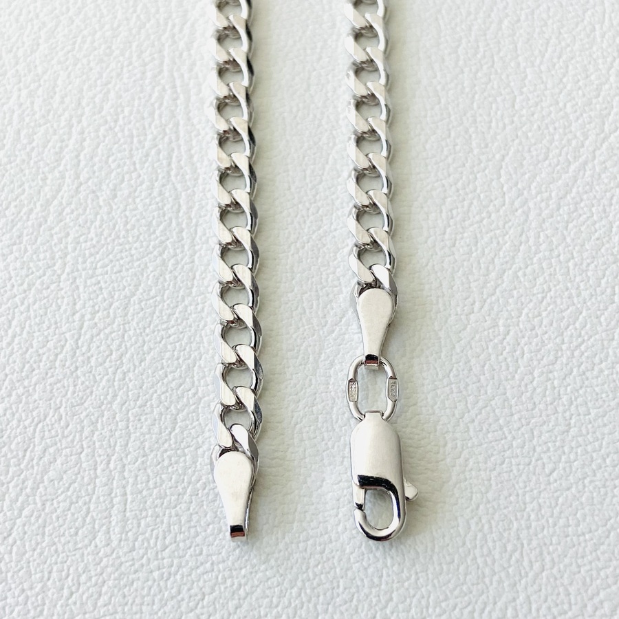 Срібний ланцюжок Панцирний одинарний з алмазними гранями 4 мм 90101110043р