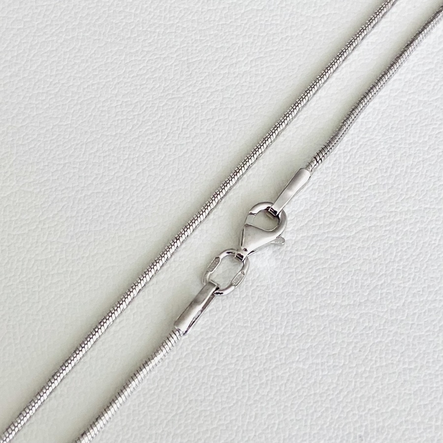 Срібний ланцюжок Снейк круглий з алмазними гранями 1 мм 90131104034р