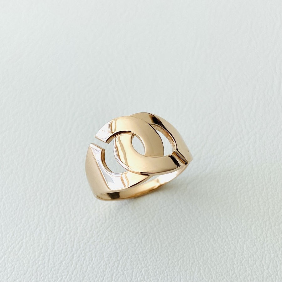 Золотое кольцо "Сплетение" без камней  К1933