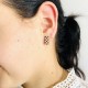 Серьги в красном золоте с фианитами С619
