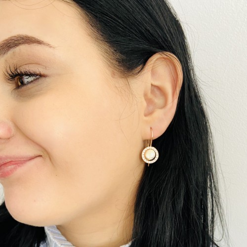  Золотые серьги с фианитами С20109