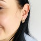 Золоті сережки "Листочки" з фіанітами С650