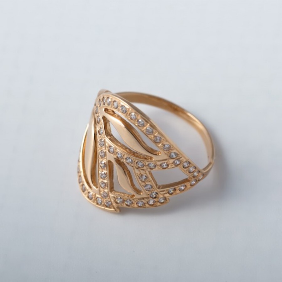 Золотое кольцо ажурное К1493