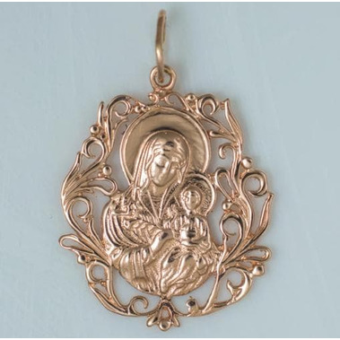 Золота підвіска Ікона Божої Матері. П488