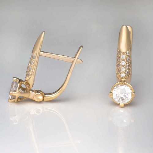 Золотые серьги с фианитами. Г311210