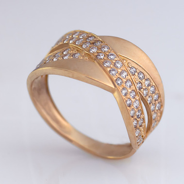 Золотое кольцо женское с фианитами K1724