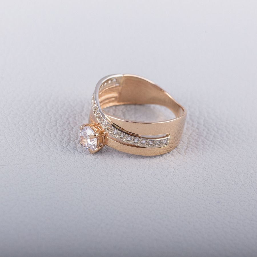 Золотое помолвочное кольцо с фианитом К1634