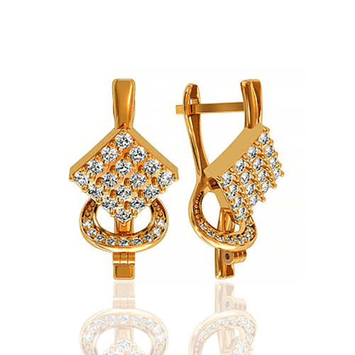 Золотые серьги с фианитами. Г311050