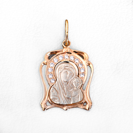 Золота підвіска Ікона Божої Матері. П476