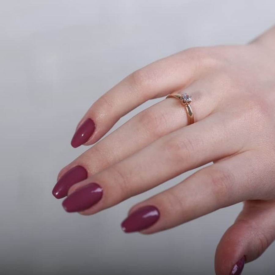 Помолвочное золотое кольцо с фианитом К1433