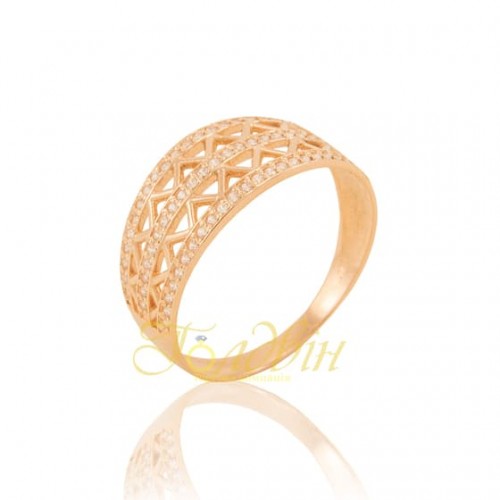 Кольцо золотое с фианитами. K1699