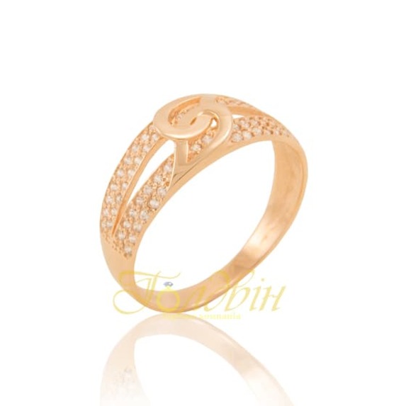 Золотое кольцо с фианитами. К1691