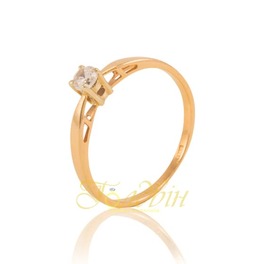 Помолвочное кольцо золотое с фианитом К23