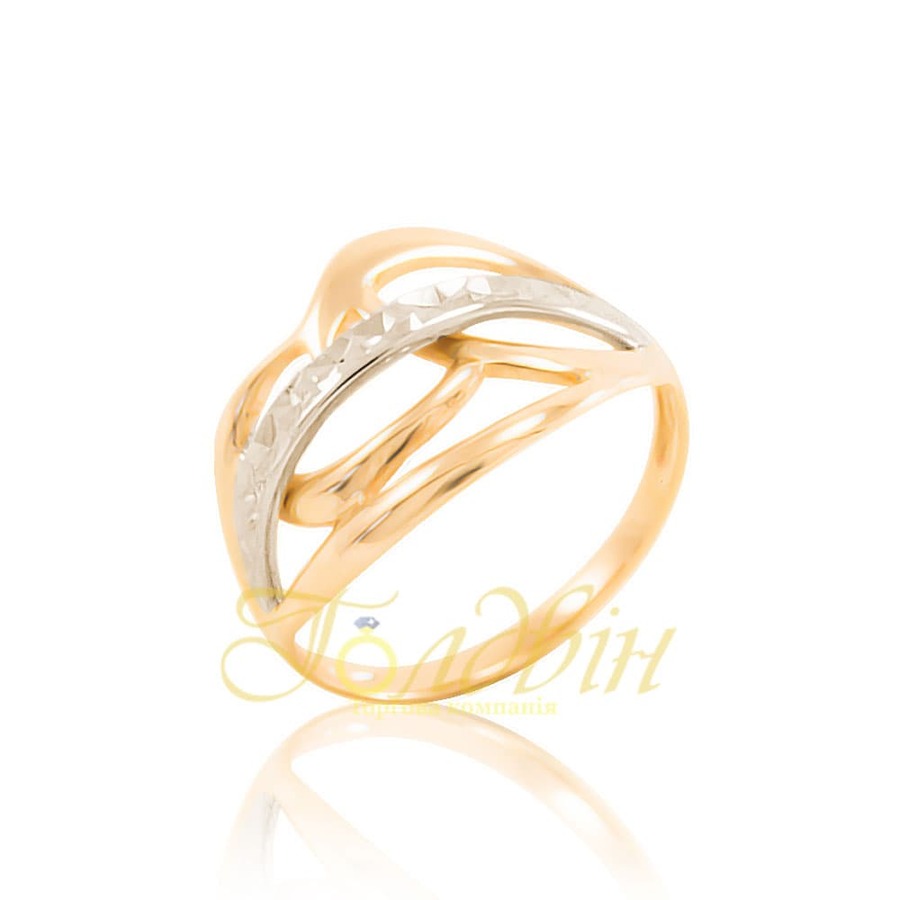Золотое кольцо с алмазной гранью. К10397A