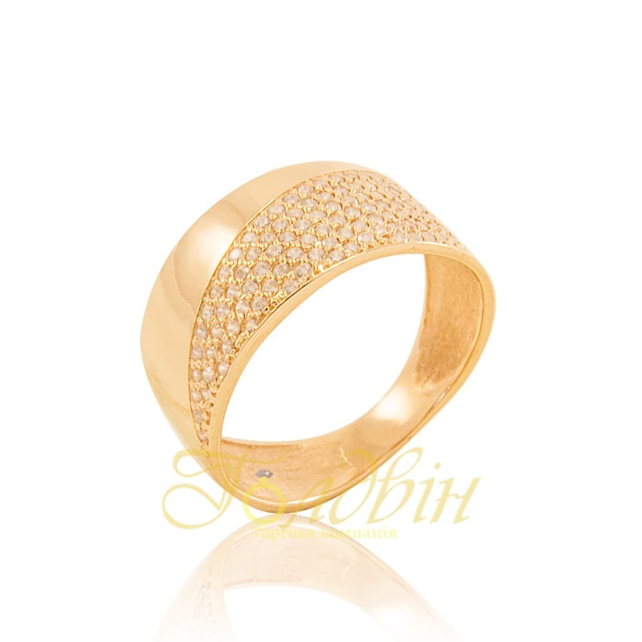 Золотое кольцо с фианитами. К1696