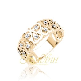 Золотое кольцо с фианитами. Г10436